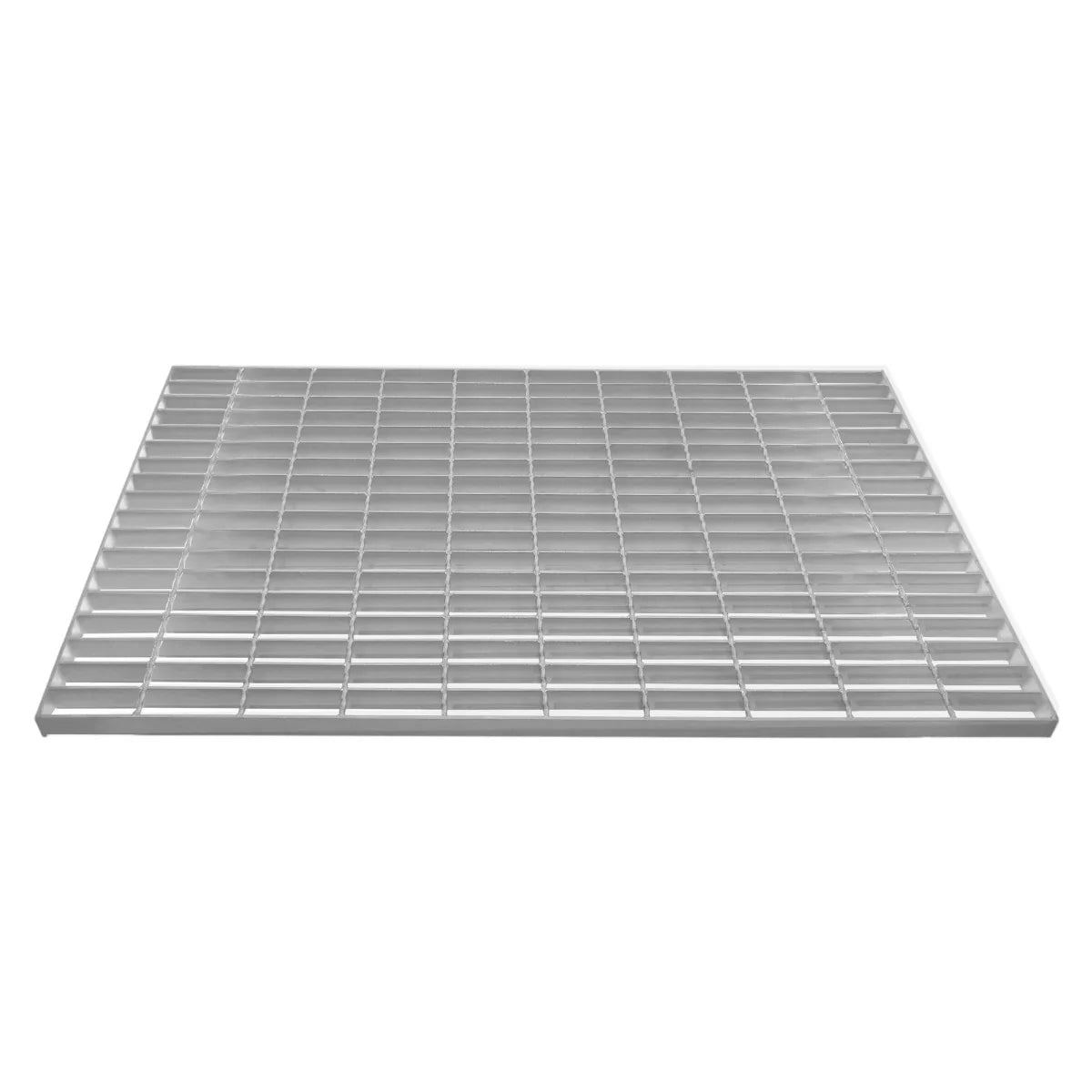 Galvanised grating measuring 1000mm x 600mm, featuring a sturdy metal grid design with a smooth, shiny finish for durability