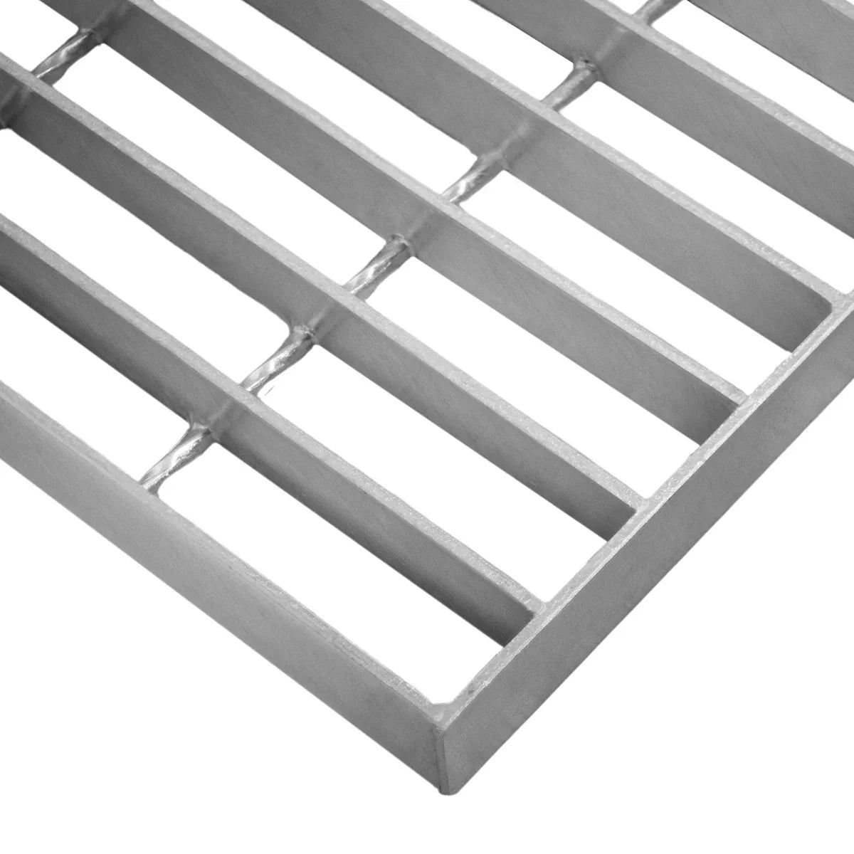 Galvanised grating measuring 1000mm x 600mm, featuring a sturdy metal construction with a smooth, shiny finish and evenly spaced bars