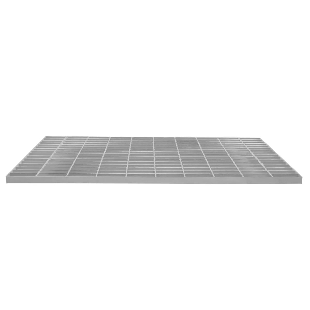 Galvanised grating measuring 1000mm x 500mm, featuring a sturdy metal grid design with a smooth, silver finish and durable texture