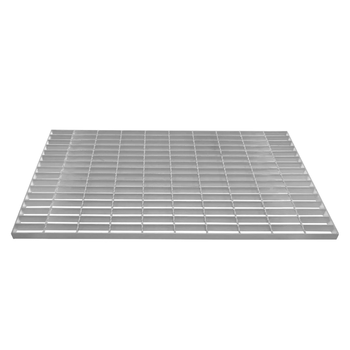 Galvanised grating measuring 1000mm x 500mm, featuring a sturdy metal grid design with a smooth, shiny surface and durable construction