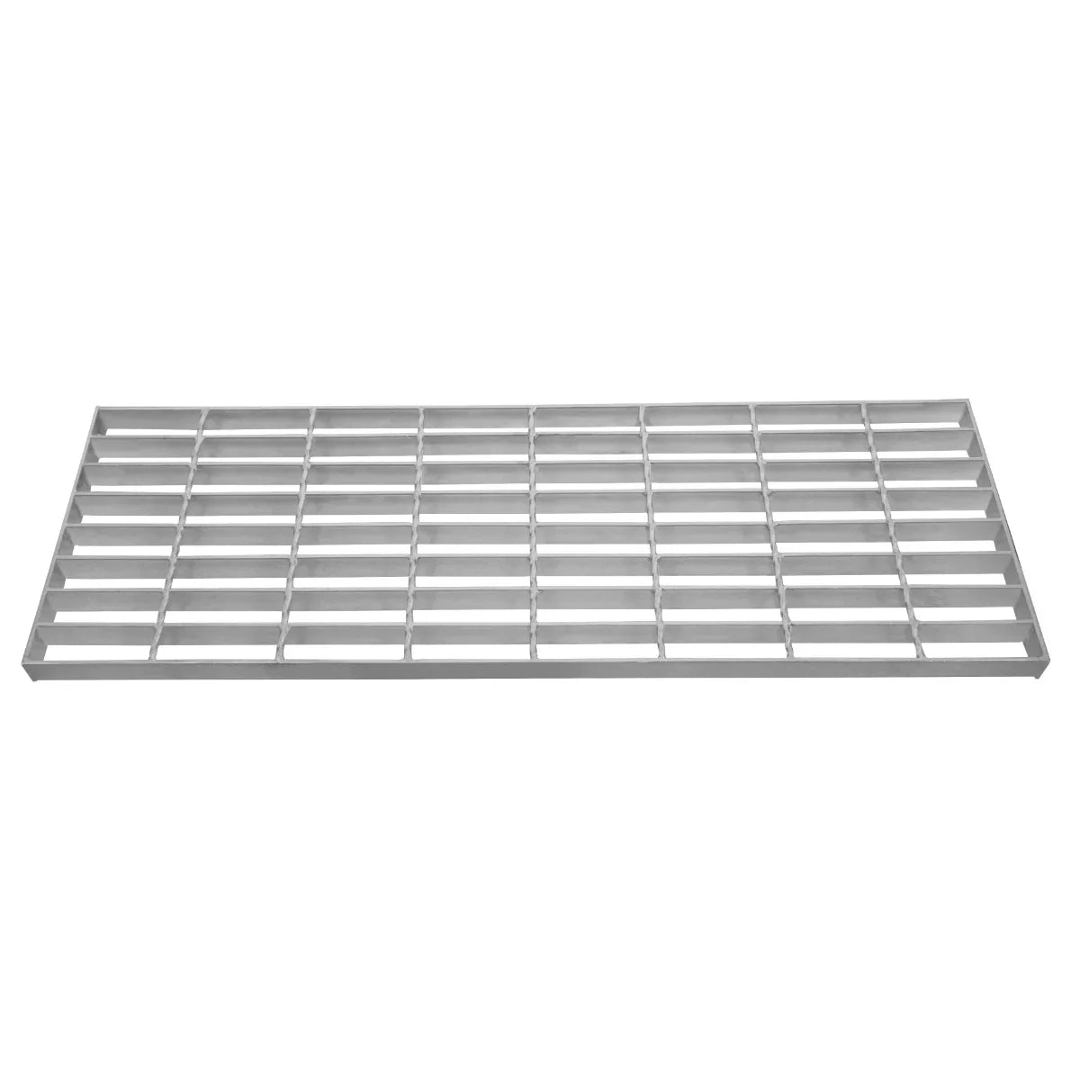 Galvanised grating measuring 800mm x 270mm, featuring a sturdy, grid-like design with a silver metallic finish and smooth texture