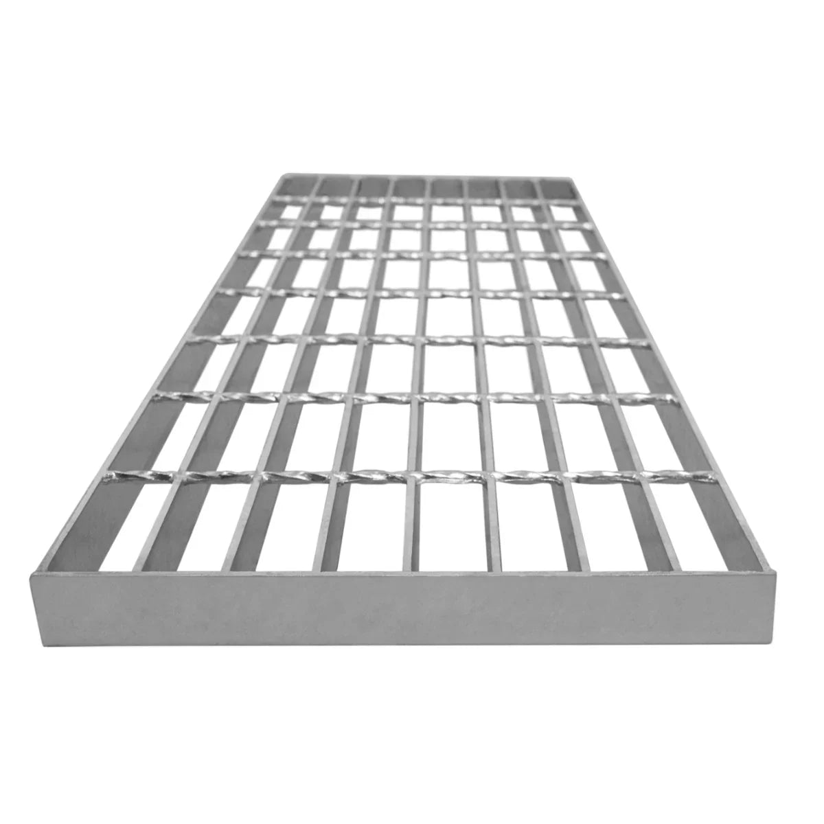 Galvanised grating measuring 800mm x 270mm, featuring a sturdy metal construction with a grid pattern and smooth finish