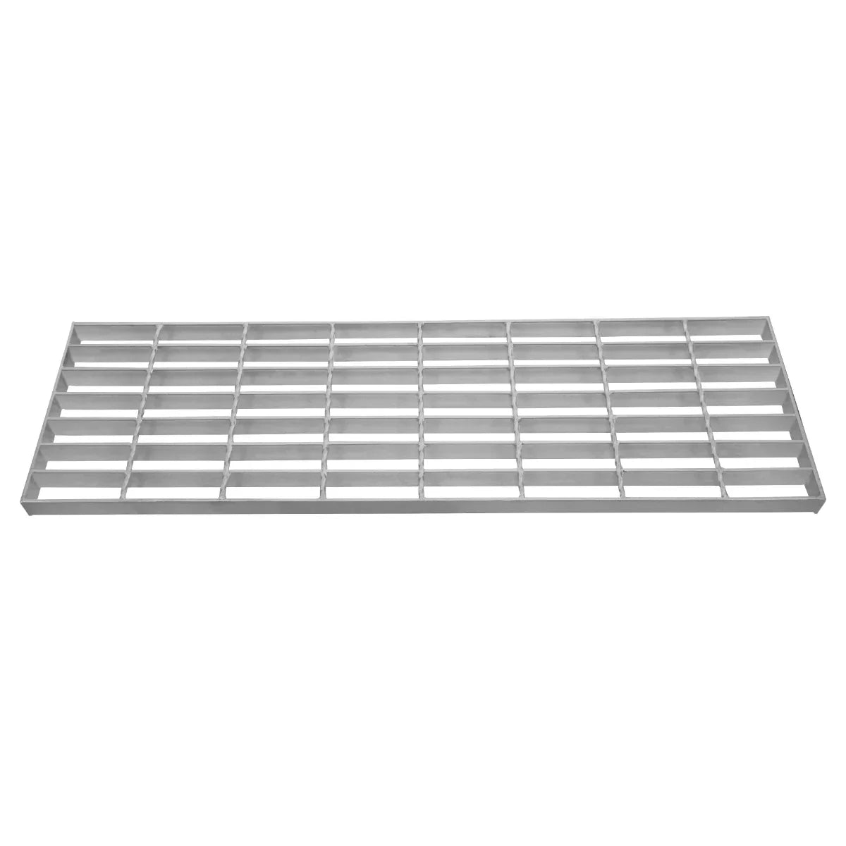 Galvanised grating measuring 800mm x 240mm, featuring a sturdy metal construction with a grid pattern for durability and drainage
