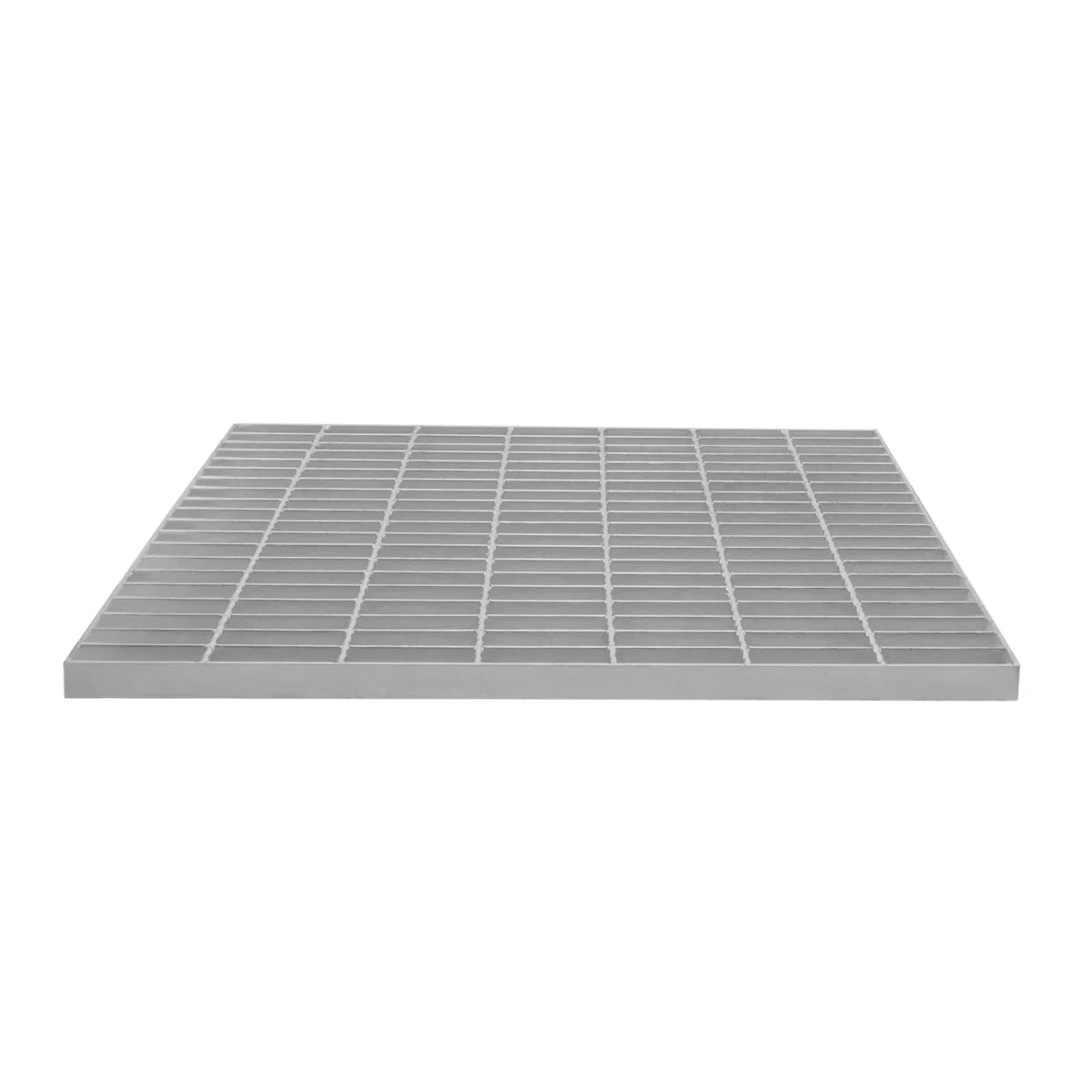 Galvanised grating measuring 700mm x 700mm, featuring a sturdy metal grid design with a smooth, silver finish and durable construction