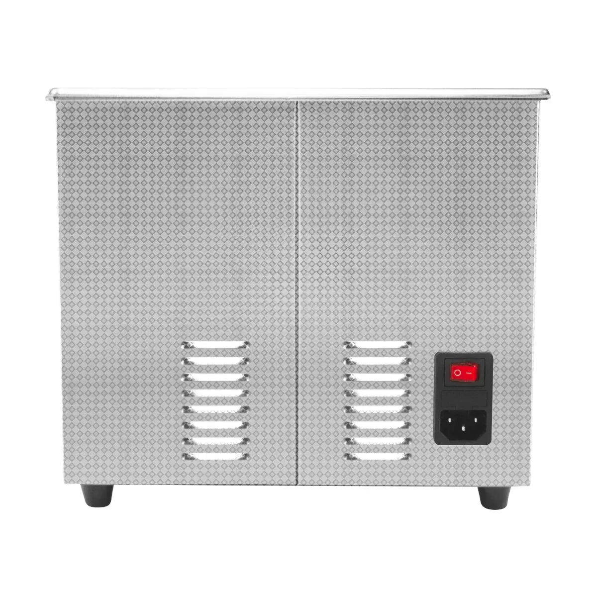 T-Mech Ultrasonic Cleaner 6L with stainless steel exterior, front control panel, and ventilation slots for efficient cleaning