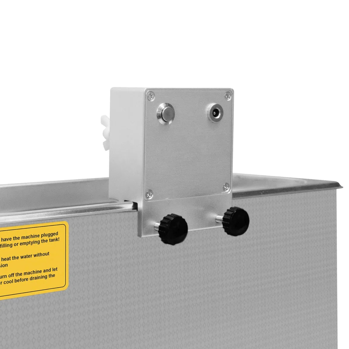 T-Mech Ultrasonic Vinyl Adaptor with silver metal casing, control knobs, and connection ports for efficient vinyl cleaning