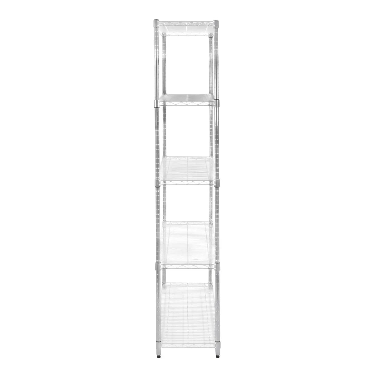 KuKoo wire racking unit, 35cm x 90cm x 180cm, features four sturdy shelves with a sleek chrome finish and open design for easy access