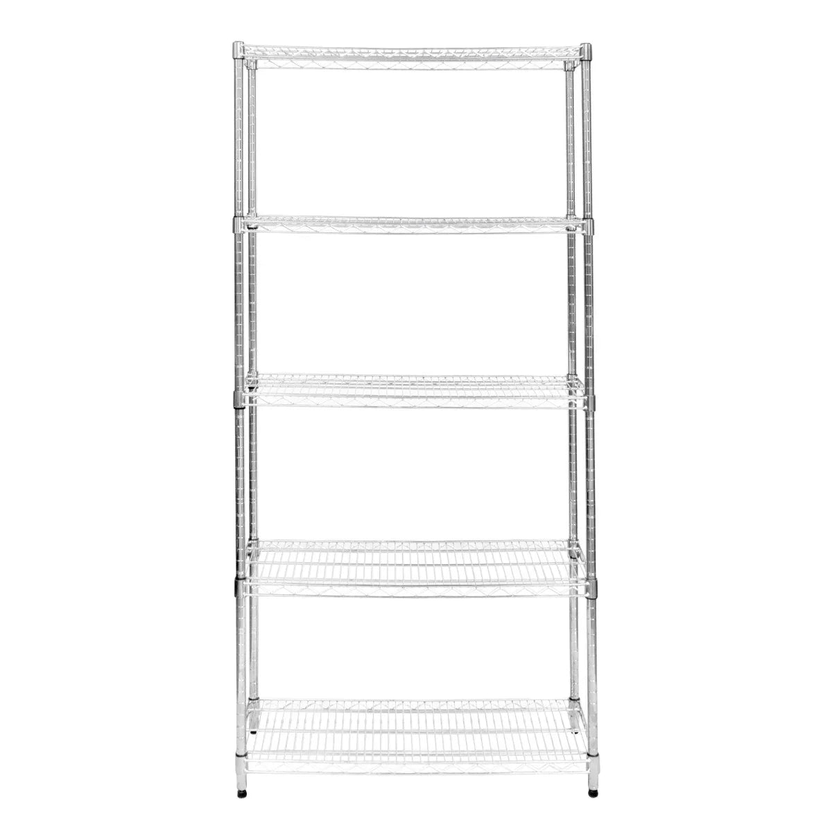 Sturdy chrome wire racking unit, 45cm x 90cm x 180cm, featuring four spacious shelves for efficient storage and organization
