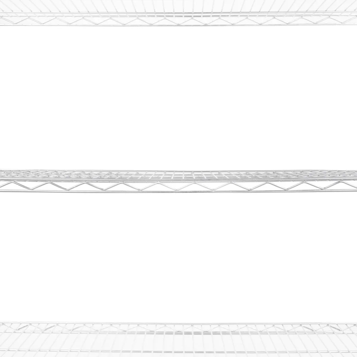 KuKoo Wire Racking features three sturdy, chrome-plated wire shelves, measuring 45cm x 150cm x 180cm, ideal for storage and organization