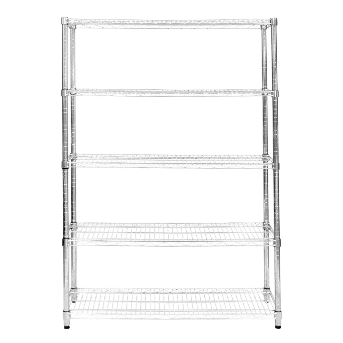 KuKoo wire racking unit, 45cm x 150cm x 180cm, features four sturdy chrome shelves with a sleek, open design for easy access
