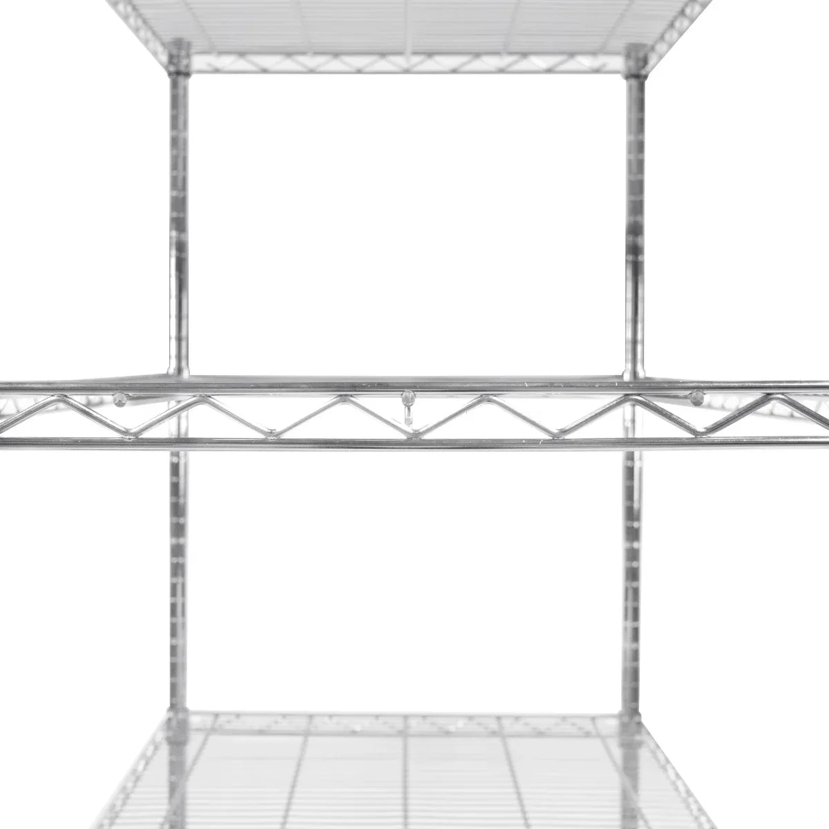 Sturdy KuKoo wire racking unit, 60cm x 120cm x 180cm, featuring chrome finish, open shelves, and durable metal construction for storage