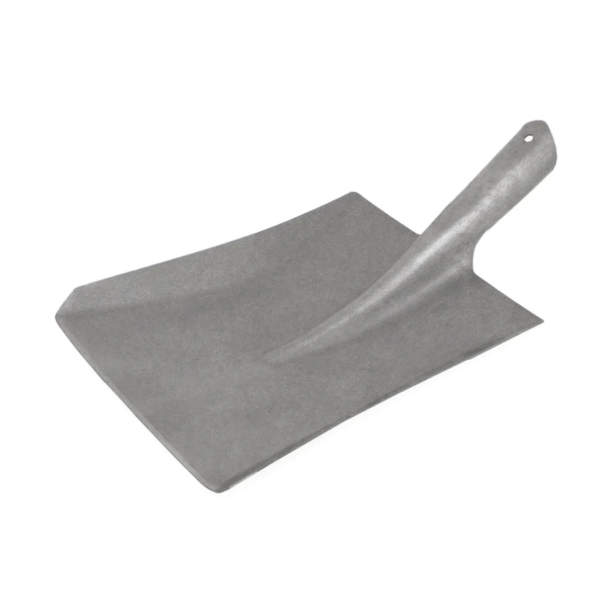 Galvanised coal bunker shovel with a flat, wide blade and sturdy handle, designed for easy coal handling and storage