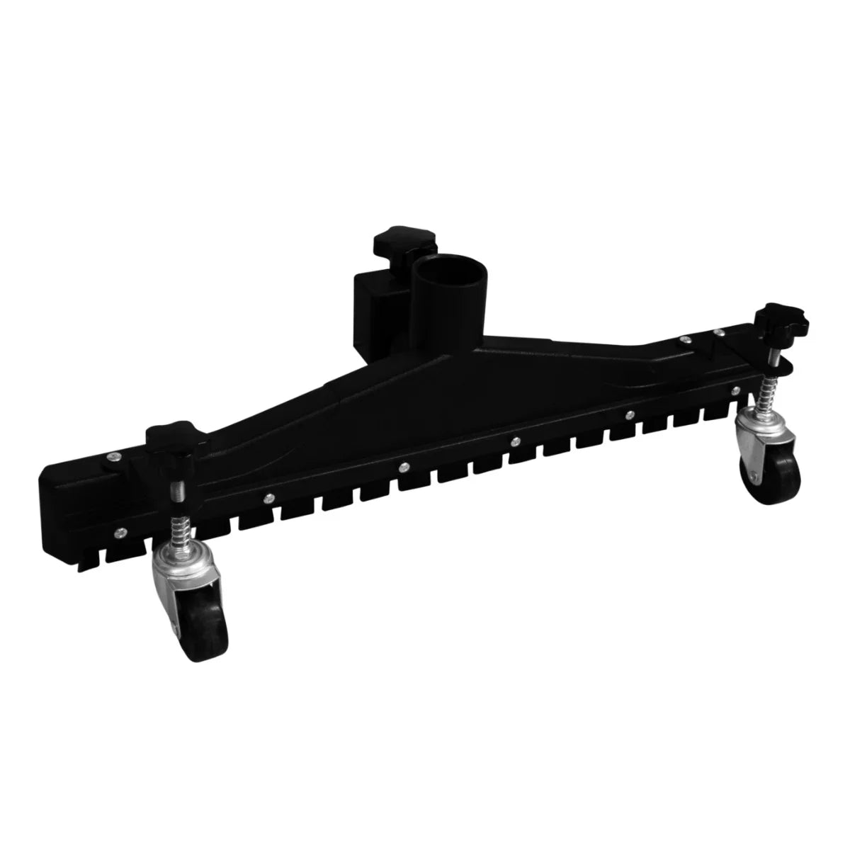 80L vacuum floor nozzle attachment in black plastic, featuring adjustable wheels and a wide cleaning head for efficient floor cleaning