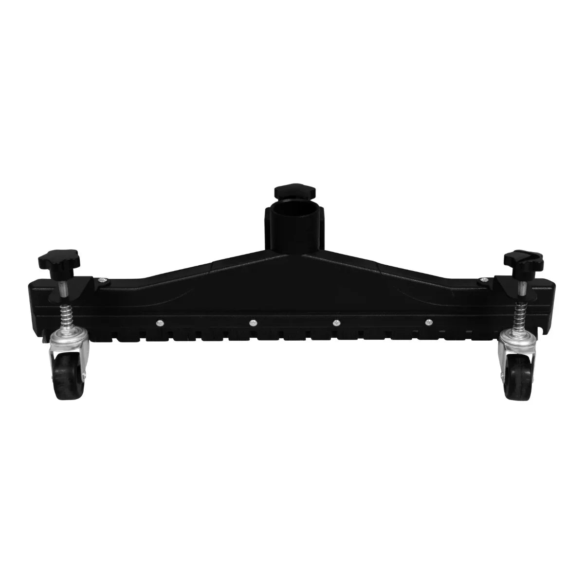 80L vacuum floor nozzle attachment in black plastic, featuring adjustable wheels and a wide cleaning base for efficient suction