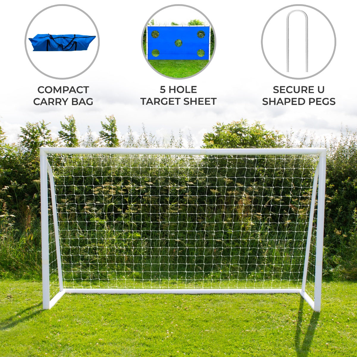 12 x 6ft Football Goal, Carry Case and Target Sheet
