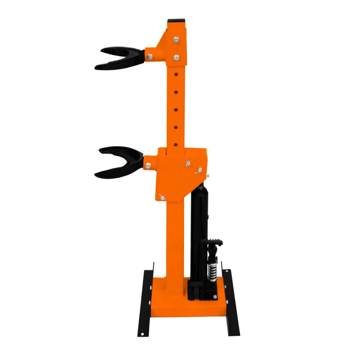 Hydraulic Coil Spring Strut 3T in bright orange, featuring adjustable arms and a sturdy base for enhanced stability and support
