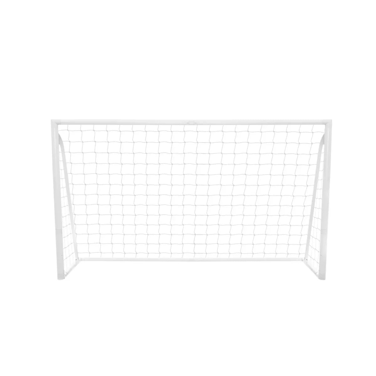 6 x 4ft white football goal with netting, sturdy frame, includes carry case and target sheet for practice and training