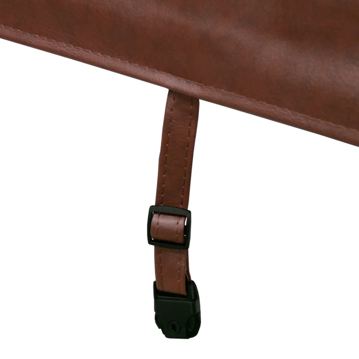 Brown 2m hot tub spa cover featuring a durable, textured surface and secure buckle strap for easy fastening and protection