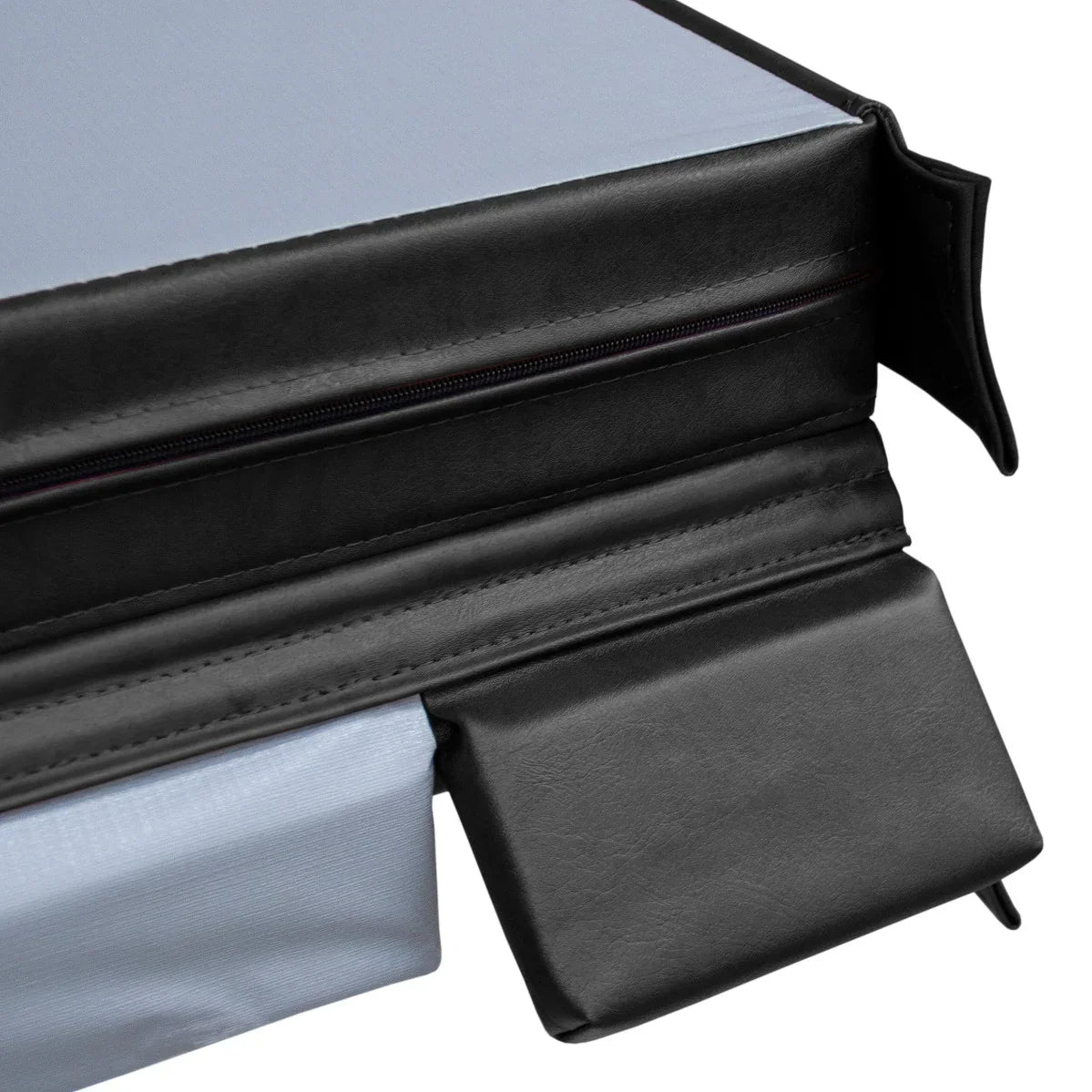 Black 2m hot tub spa cover with a textured finish, featuring a secure zipper and reinforced edges for durability and protection