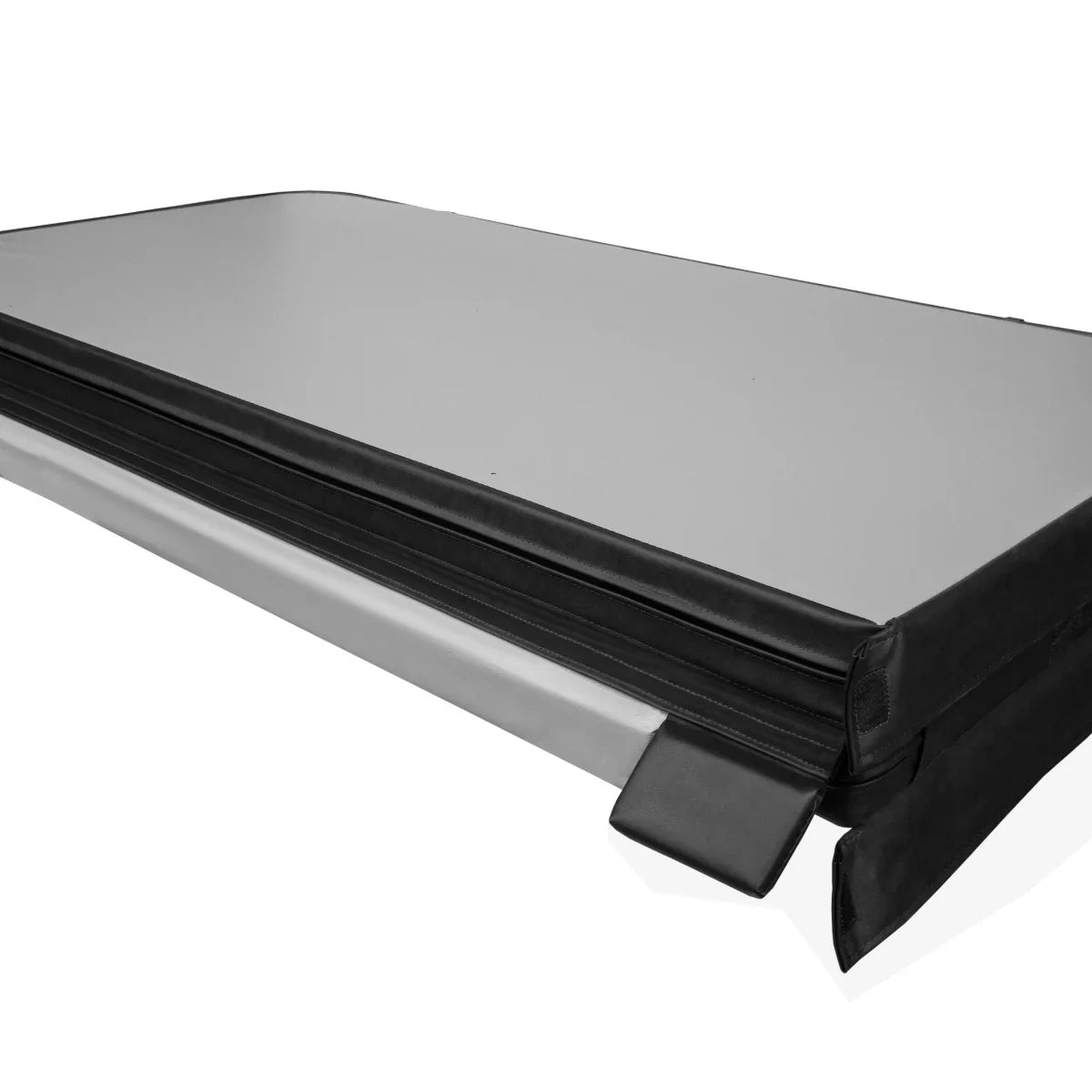 Black 2m hot tub spa cover with a smooth, durable surface and reinforced edges, designed for optimal insulation and protection