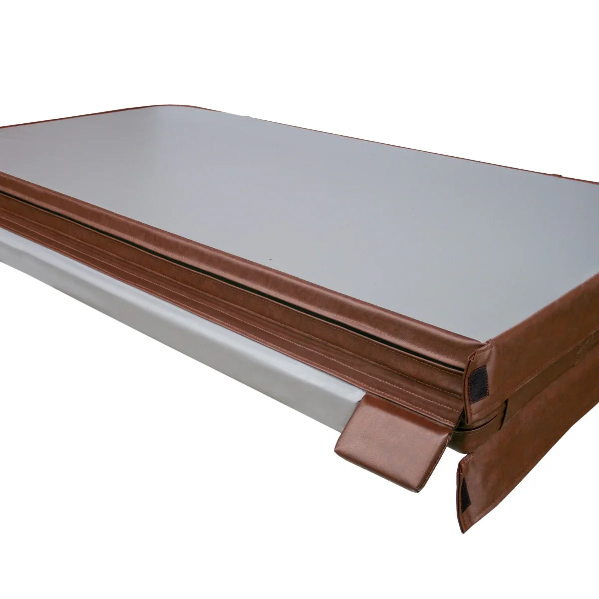 Brown 2.1m hot tub spa cover featuring a sleek, smooth surface and durable, weather-resistant material for optimal protection