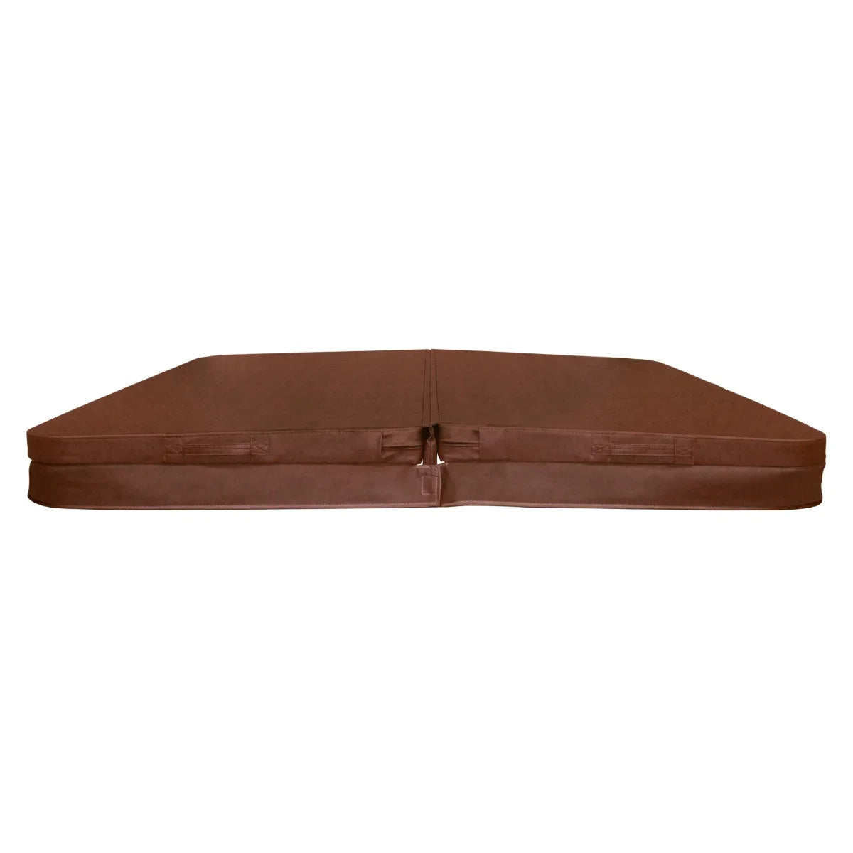 Brown 2.1m hot tub spa cover featuring a smooth, durable surface with secure straps for a snug fit and protection against debris