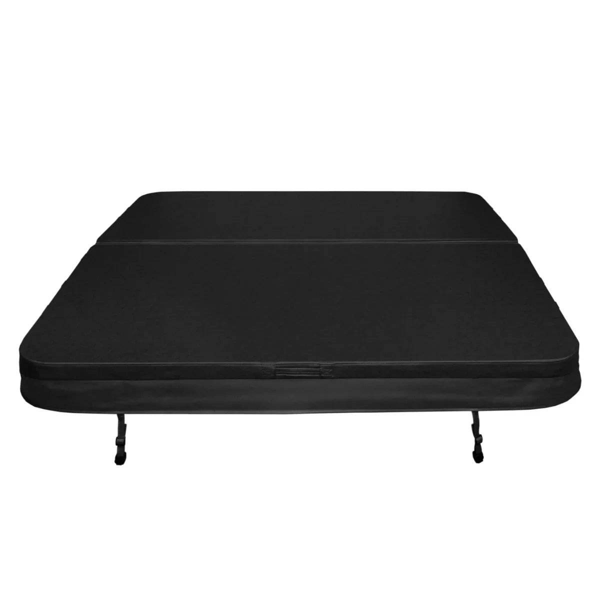 Durable black 2.1m hot tub spa cover with a smooth texture, designed for optimal insulation and protection against debris