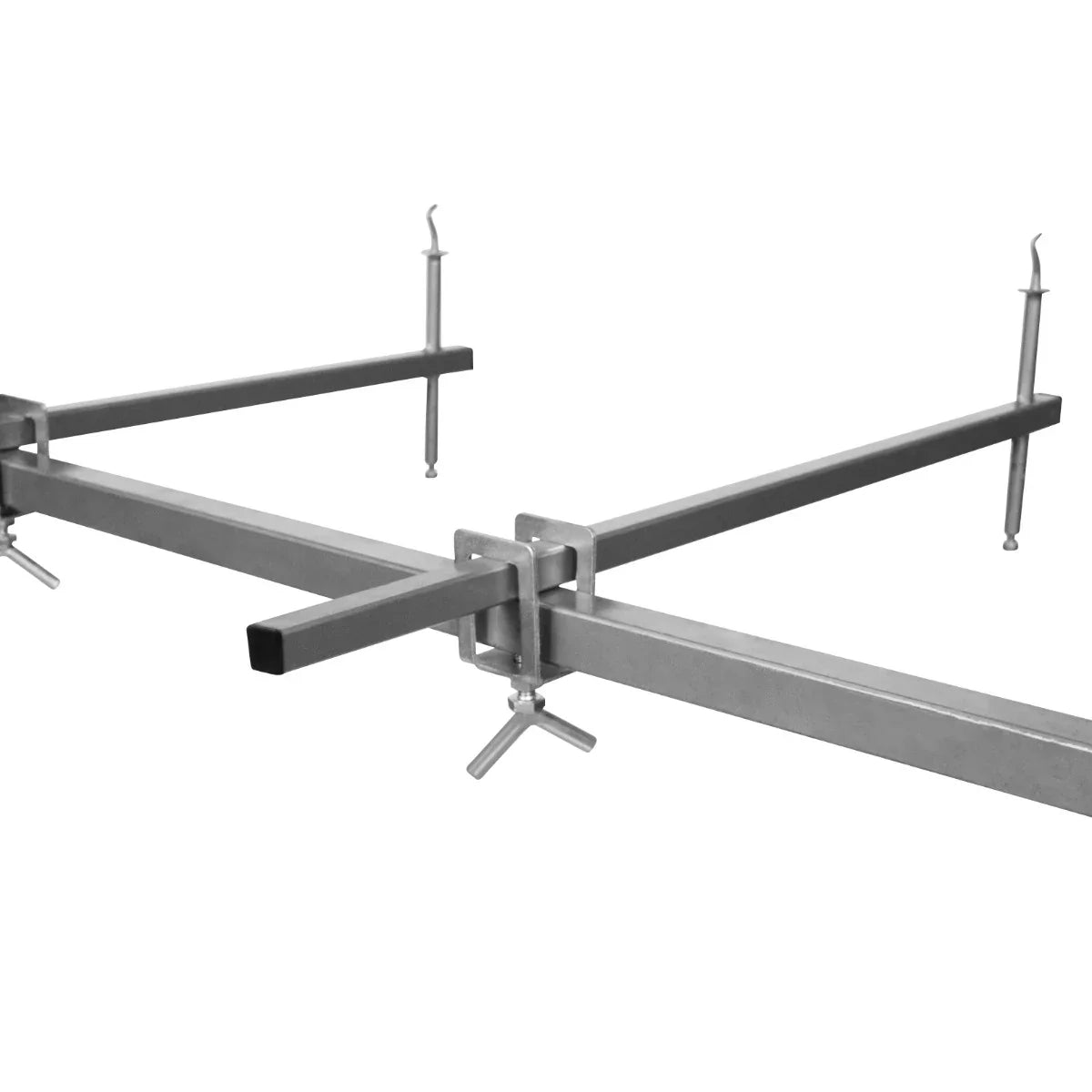 T-Mech Rotary Paint Panel Stand featuring a sturdy metal frame with adjustable height and crossbar for stability and support