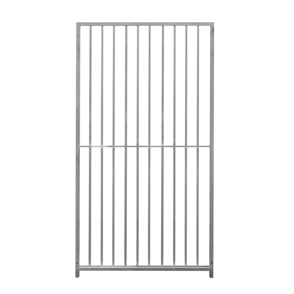 1m dog run panel with 8cm bar spacing, sturdy metal frame, vertical bars, silver finish, ideal for pet containment