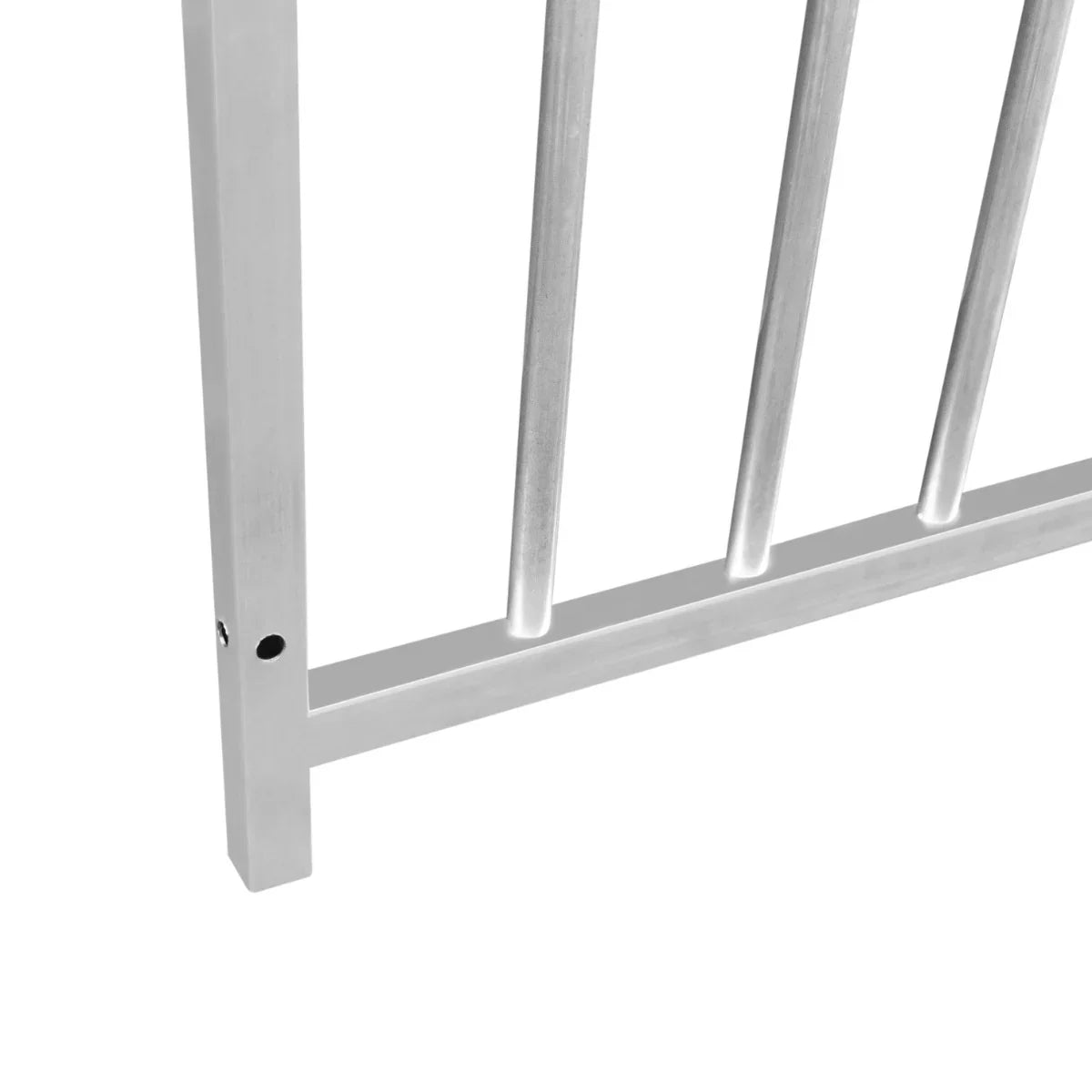1.5m dog run panel with 8cm bar spacing, featuring a sturdy silver metal frame and smooth, sleek finish for durability