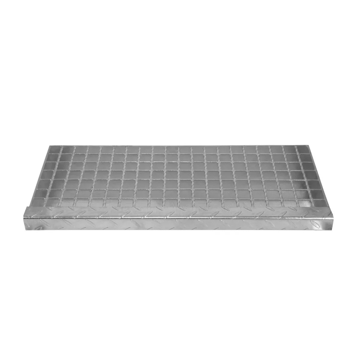 Galvanised steel step, 600mm wide, featuring a textured surface for grip and durability, ideal for safe access and stability