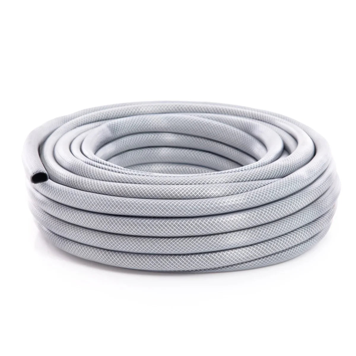 Portable horse shower 18L with a durable, flexible gray hose coiled neatly, designed for easy transport and use in outdoor settings