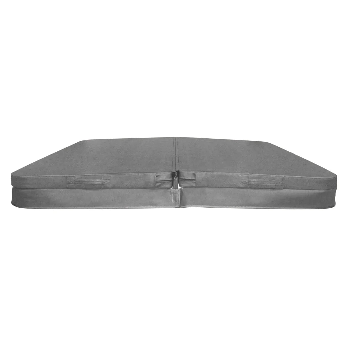 Grey 2m hot tub spa cover featuring a smooth, durable surface with secure straps for easy fastening and protection from debris