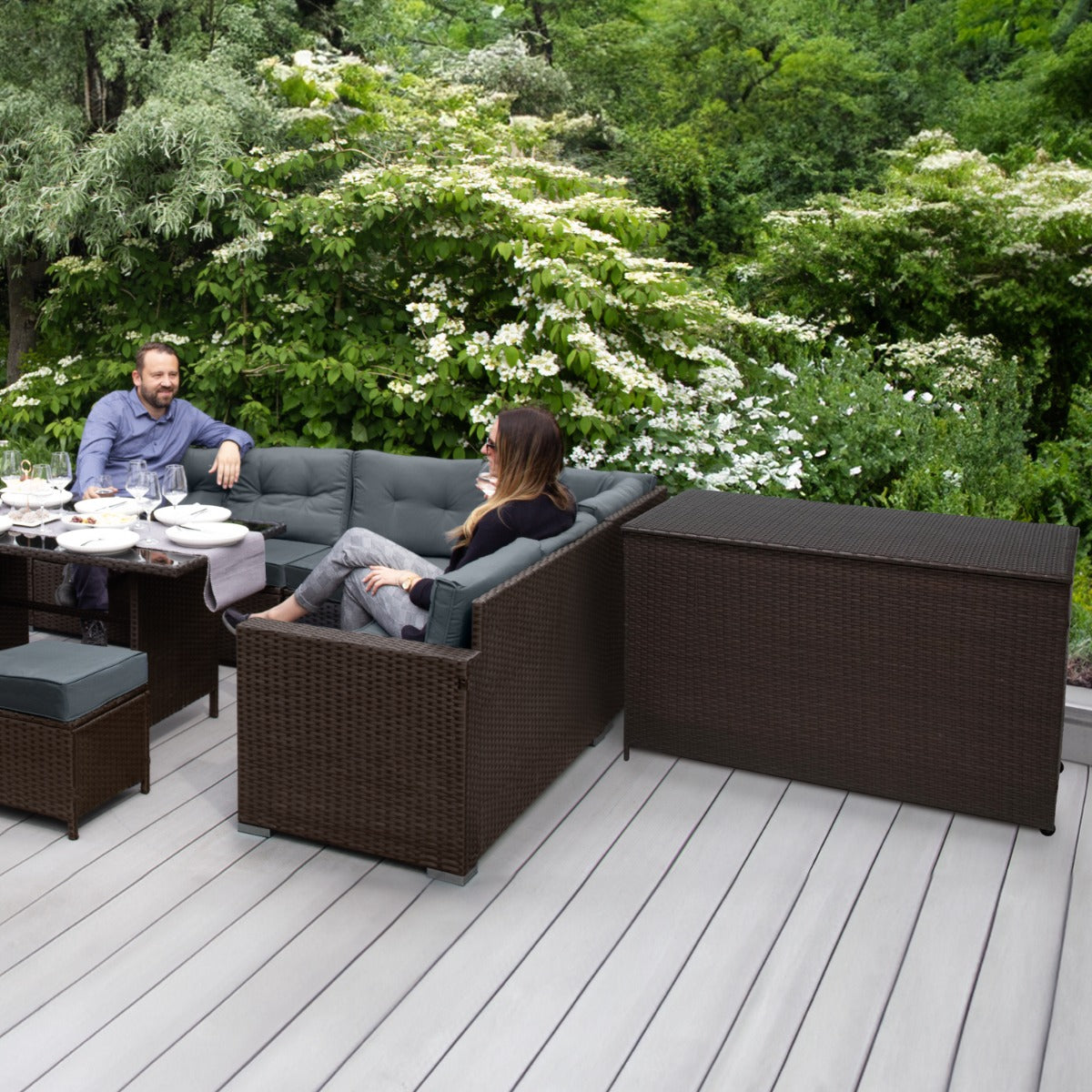 Rattan Storage Box 582L - Brown