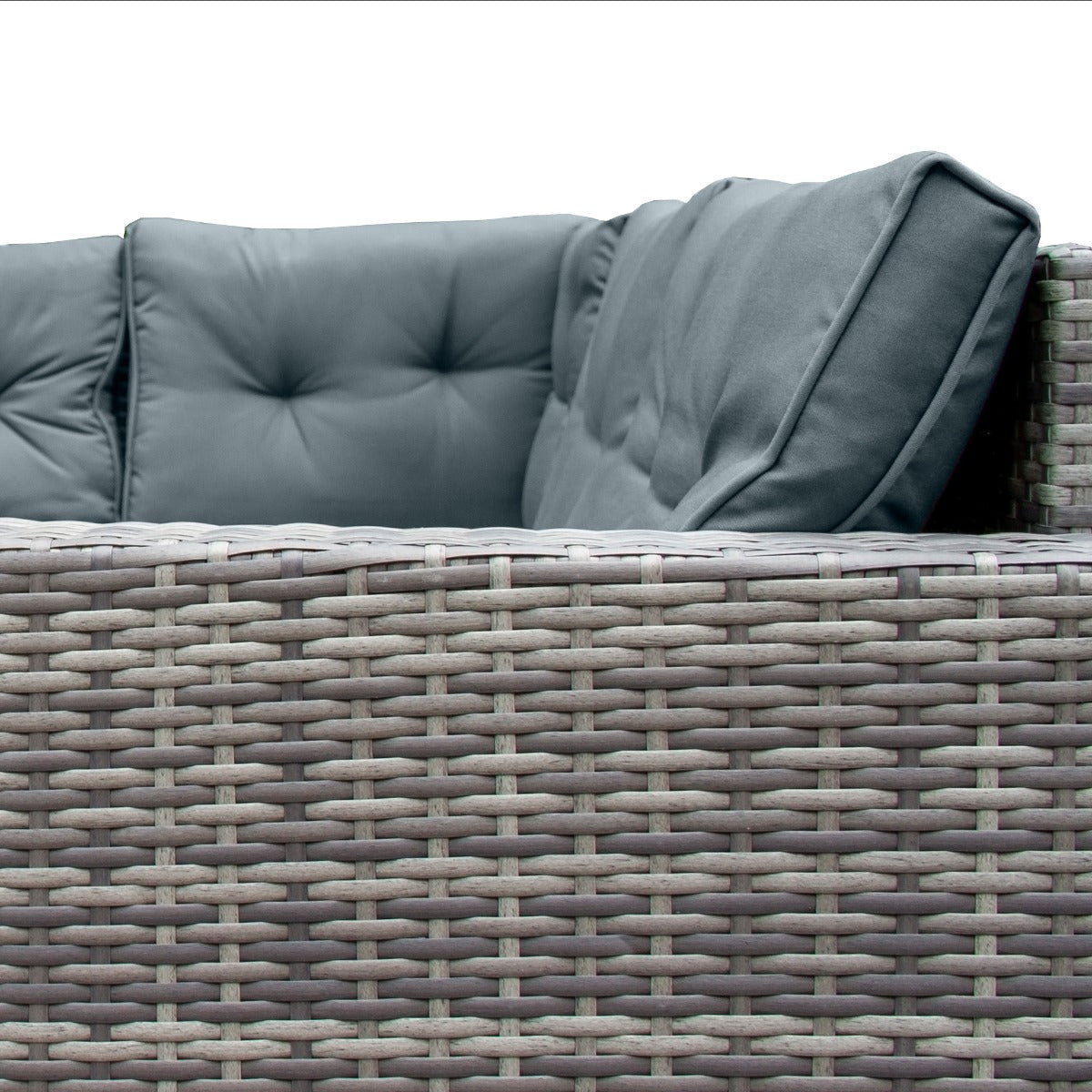 Rattan Corner Set & Storage Box - Grey