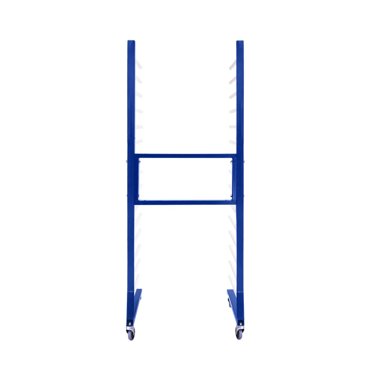 Blue Combi Spray Drying Rack Trolley with multiple drying slots and sturdy wheels for easy mobility and efficient drying