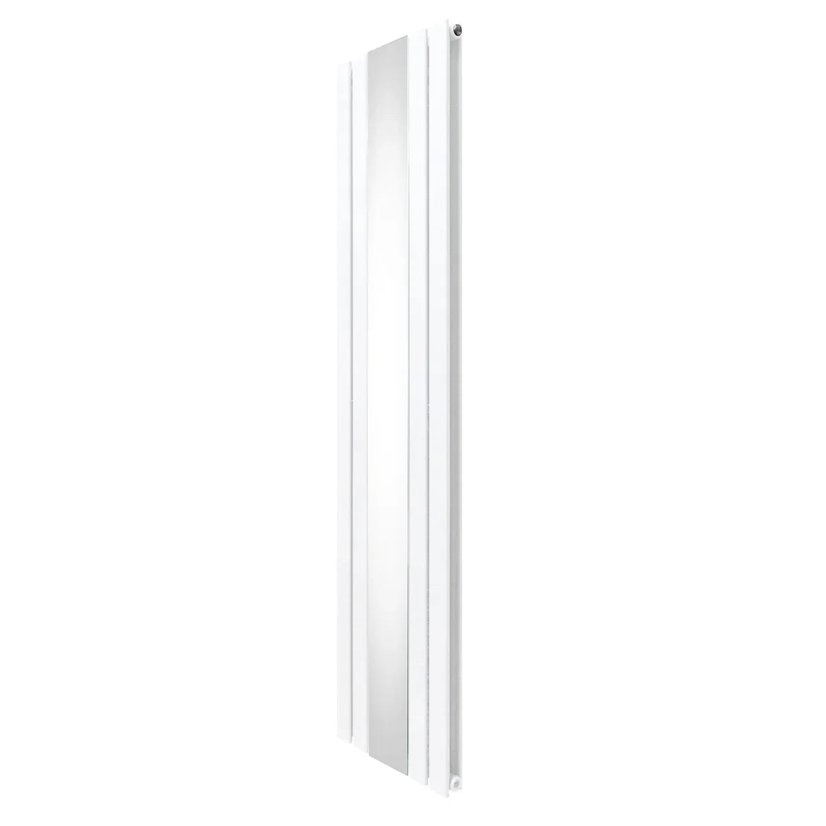 Flat mirror radiator in sleek white finish, measuring 1800mm x 425mm, featuring a flat, smooth surface and modern design