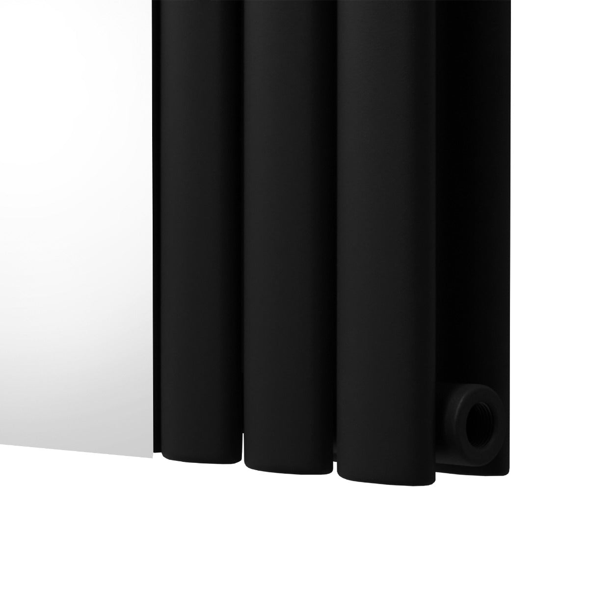 Oval Mirror Radiator - 1800mm x 500mm - Black