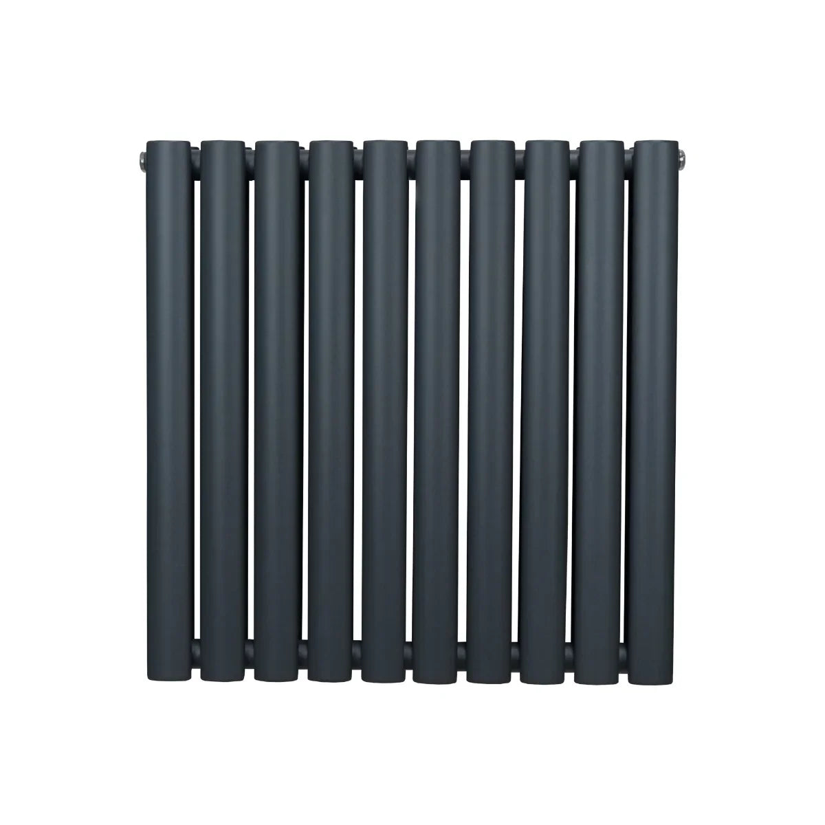 Oval column radiator in anthracite grey, featuring a sleek design with vertical tubes, ideal for modern heating solutions
