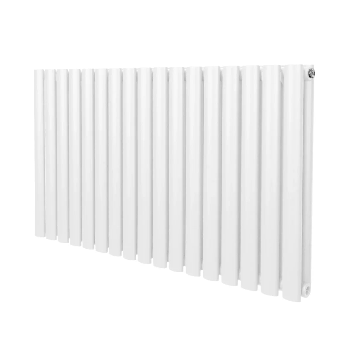 White oval column radiator, 600mm x 1020mm, featuring a sleek design with smooth, rounded edges and vertical fins for efficient heating