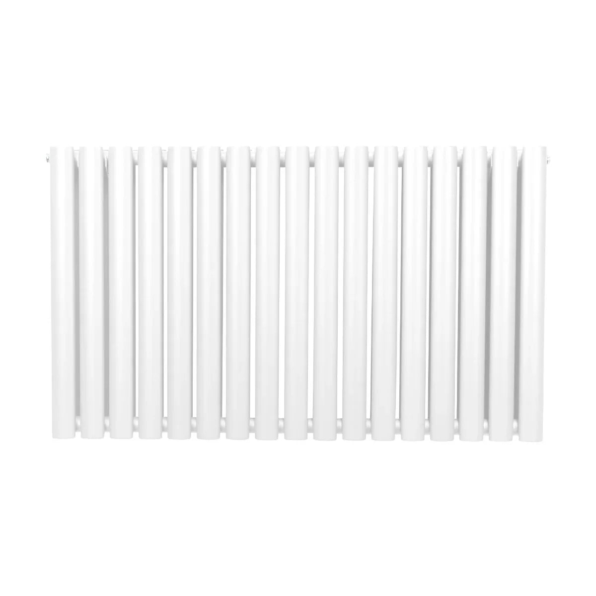 White oval column radiator, 600mm x 1020mm, featuring a sleek, modern design with smooth, glossy finish and evenly spaced vertical columns