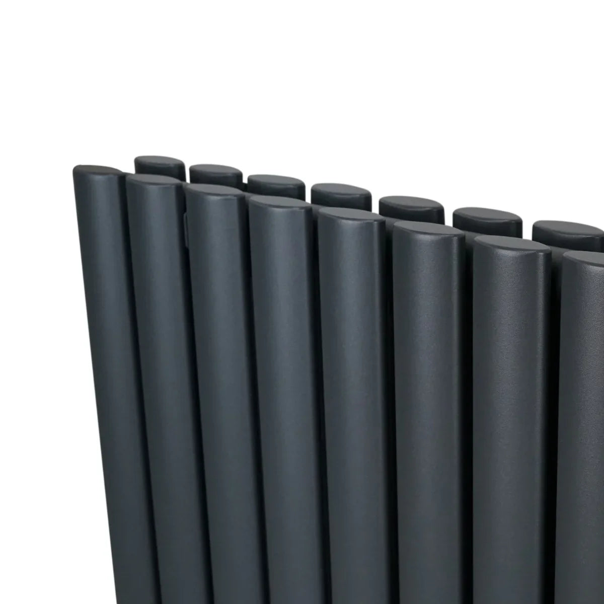 Oval column radiator in anthracite grey, featuring sleek, rounded tubes for a modern look, measuring 600mm x 1200mm