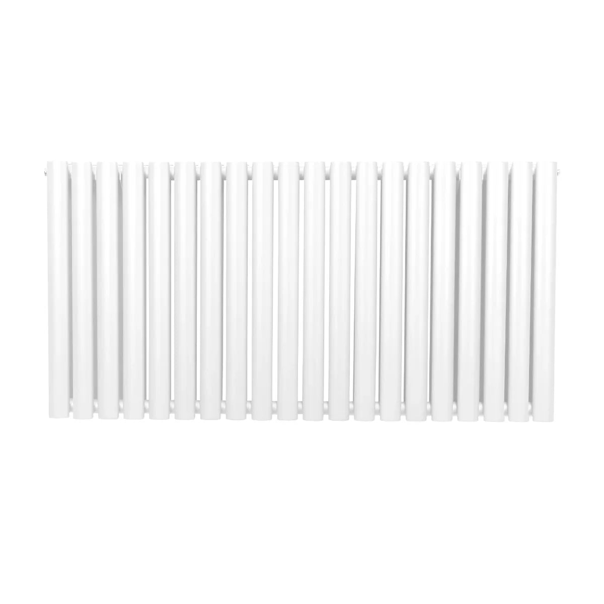 Oval column radiator in sleek white finish, measuring 600mm x 1200mm, featuring a modern design with vertical slats for efficient heating