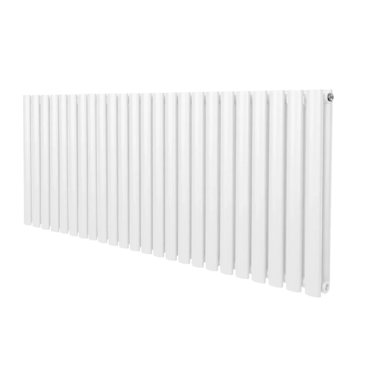 Oval column radiator in sleek white finish, measuring 600mm x 1440mm, featuring smooth lines and a modern design for efficient heating