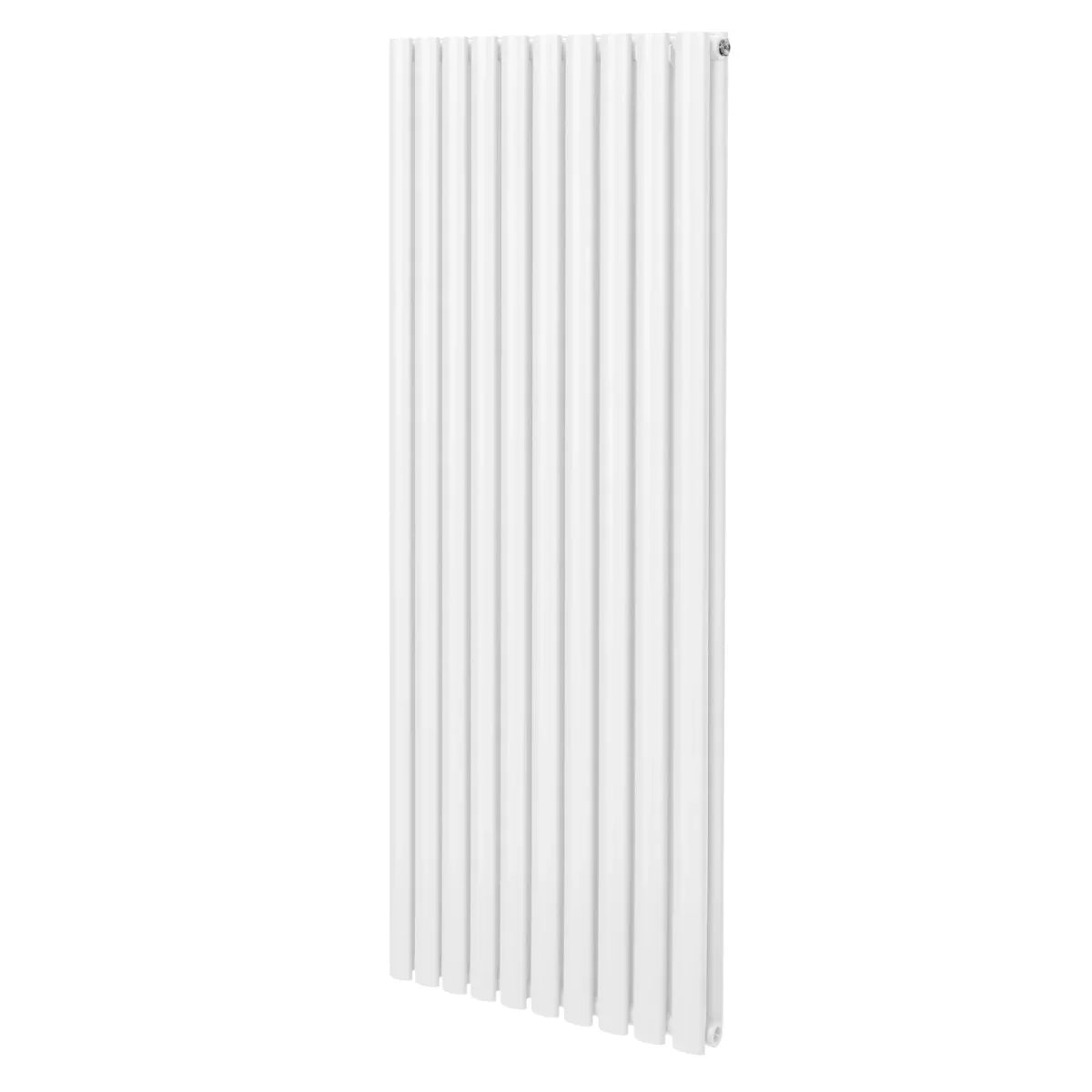 Sleek white oval column radiator, 1600mm x 600mm, featuring vertical lines and a smooth finish, ideal for modern interiors