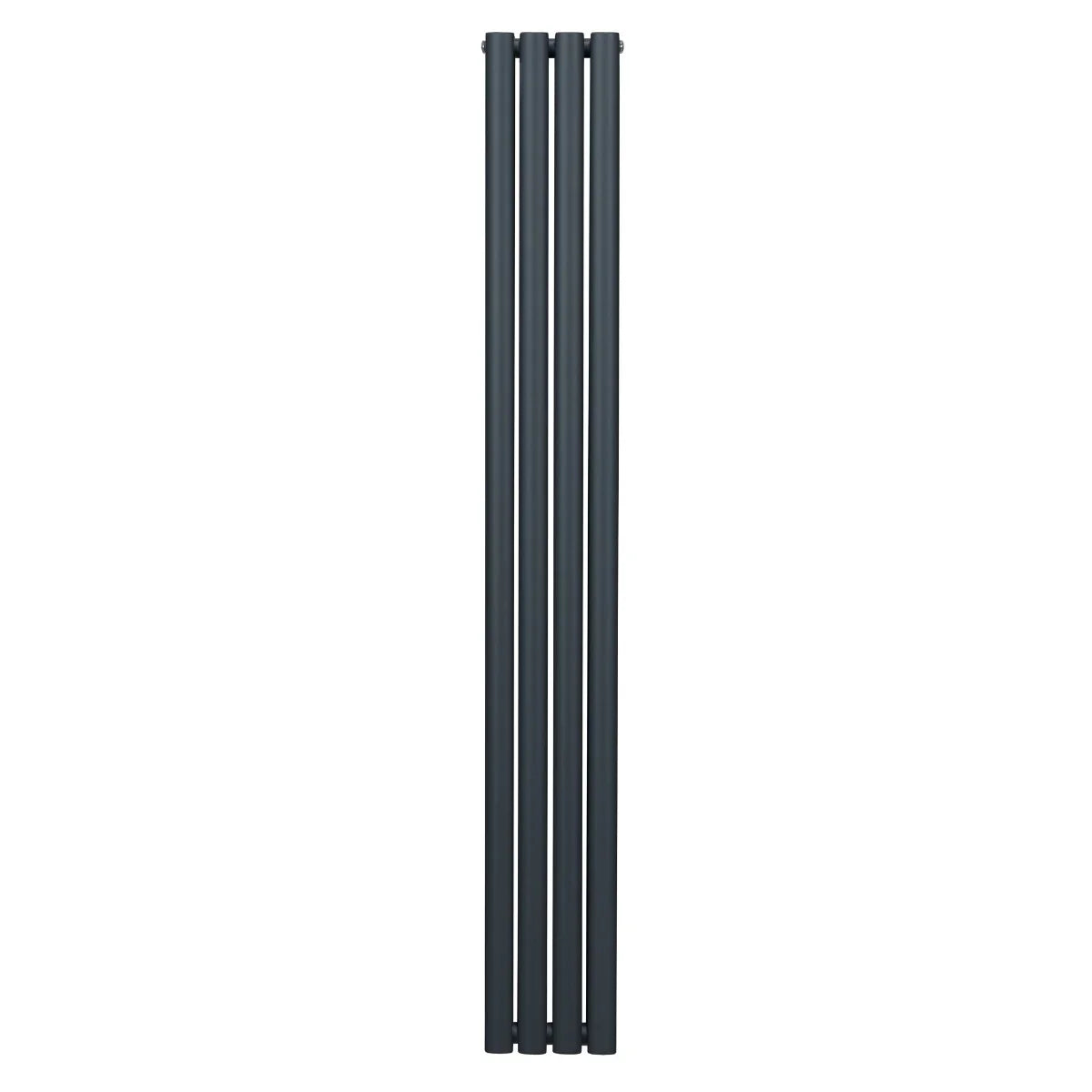 Oval column radiator in anthracite grey, 1800mm x 240mm, featuring a sleek, modern design with a smooth finish and vertical orientation
