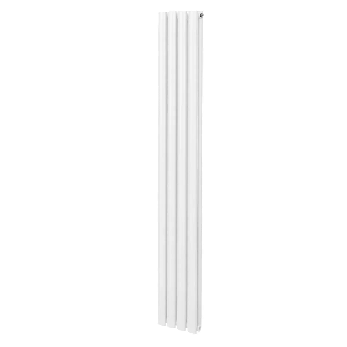 Oval column radiator in sleek white finish, measuring 1800mm x 240mm, featuring a modern design with smooth, rounded edges