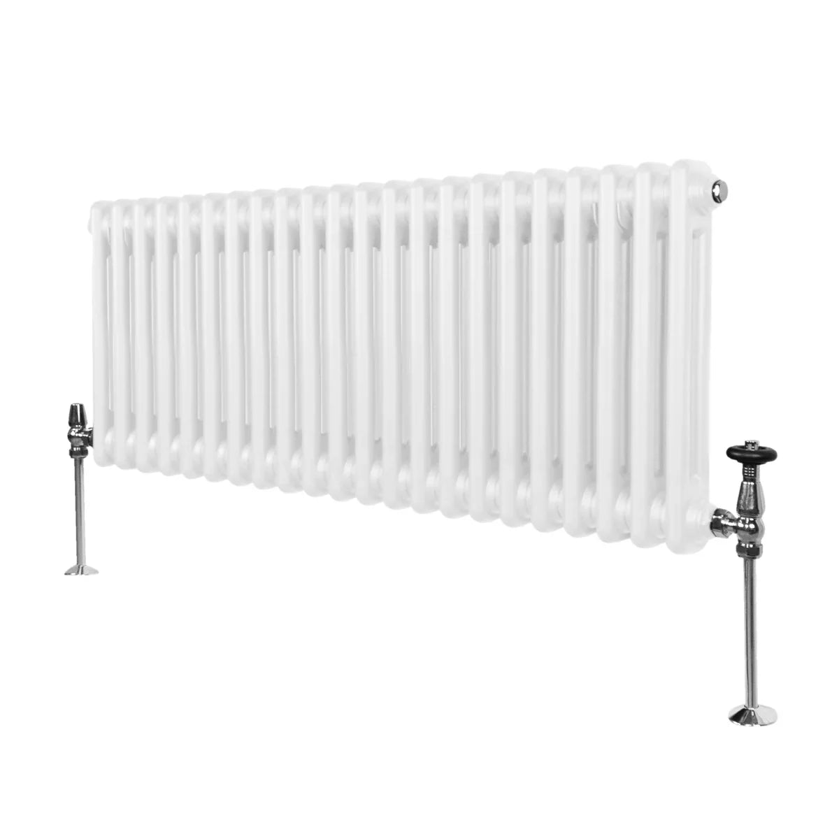 Traditional white 2 column radiator, 300 x 1012mm, featuring a smooth finish and elegant design, ideal for classic interiors