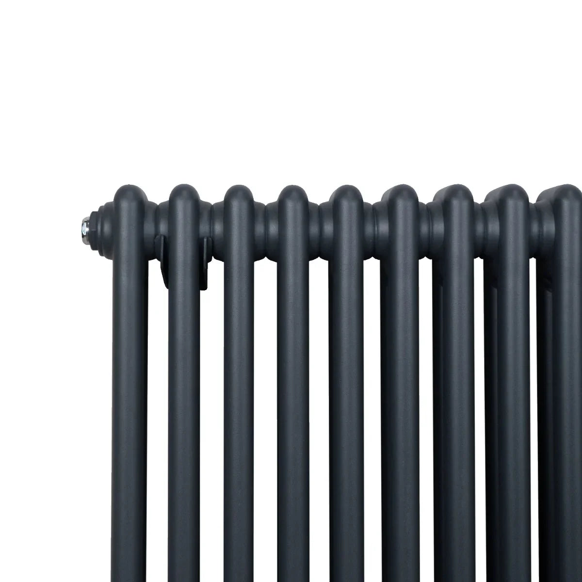 Traditional 2 column radiator in anthracite grey, featuring a sleek, textured finish and a compact design for efficient heating