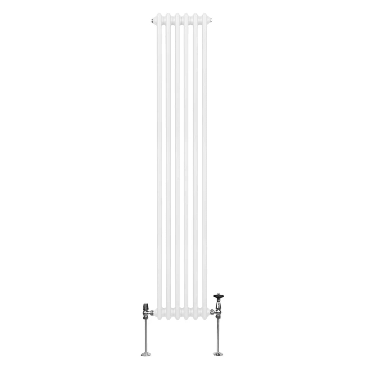 Traditional 2 column radiator in white, 1800 x 292mm, featuring a sleek vertical design with smooth, glossy finish and sturdy metal construction
